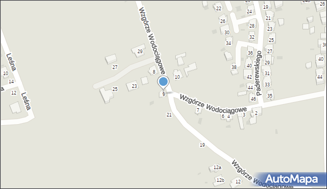 Nakło nad Notecią, Wzgórze Wodociągowe, 9, mapa Nakło nad Notecią