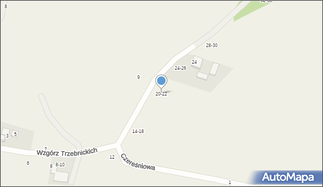 Piotrkowiczki, Wzgórz Trzebnickich, 20-22, mapa Piotrkowiczki