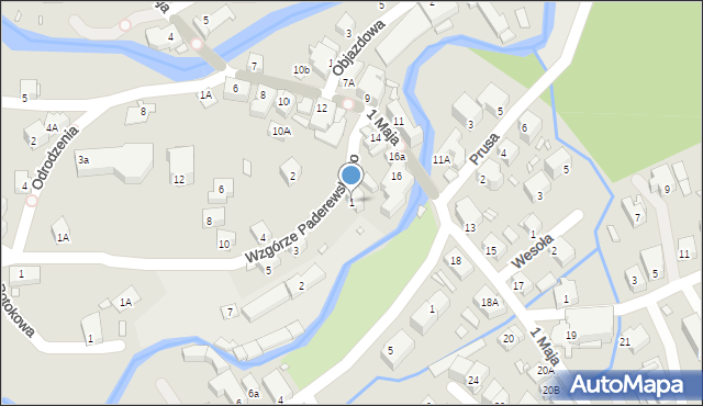 Szklarska Poręba, Wzgórze Paderewskiego Ignacego Jana, 1, mapa Szklarska Poręba