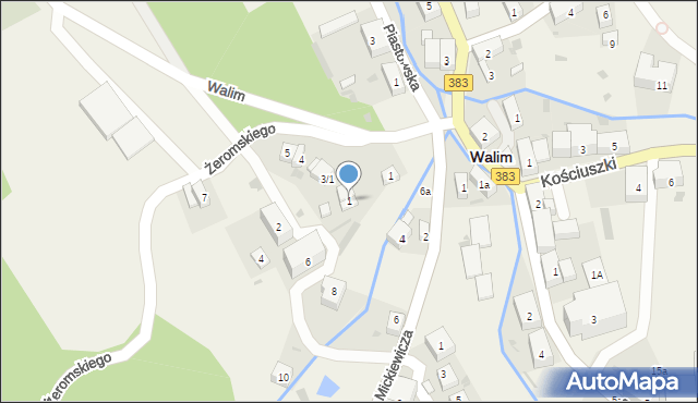 Walim, Wzgórze Wawel, 1, mapa Walim