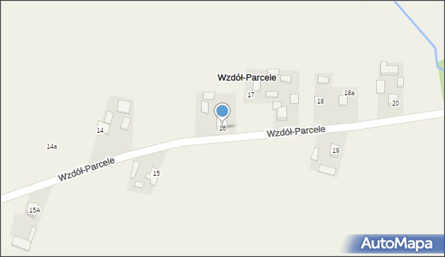 Wzdół-Parcele, Wzdół-Parcele, 16, mapa Wzdół-Parcele