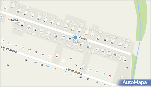 Zalesie Śląskie, XV-lecia, 54a, mapa Zalesie Śląskie