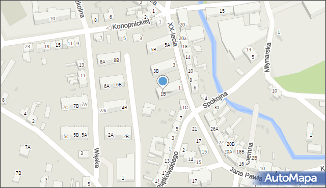 Jasień, XX-lecia, 1B, mapa Jasień