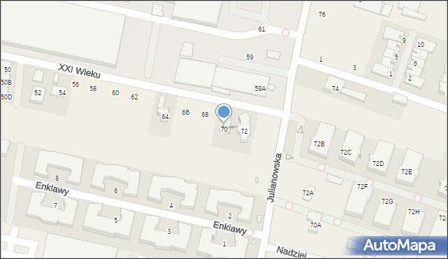 Józefosław, XXI Wieku, 70, mapa Józefosław