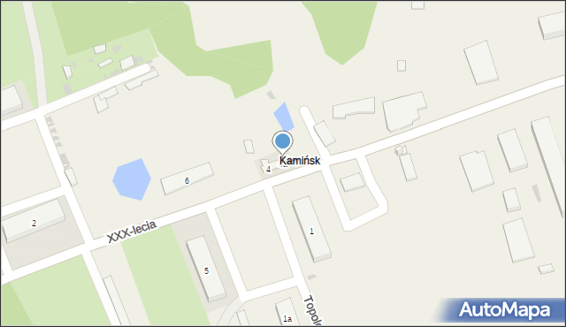 Kamińsk, XXX-lecia, 4a, mapa Kamińsk