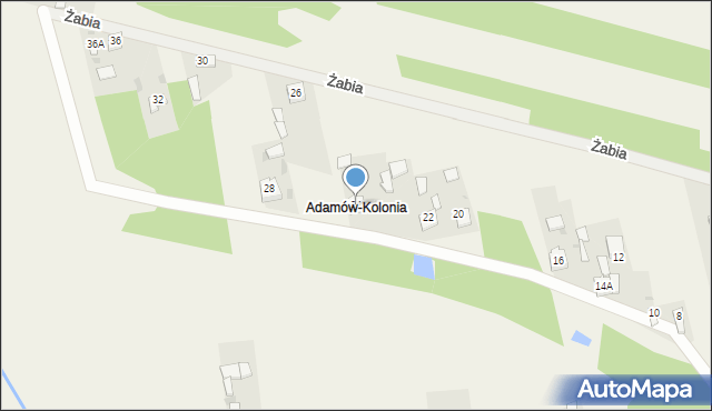 Adamów, Żabia, 24, mapa Adamów