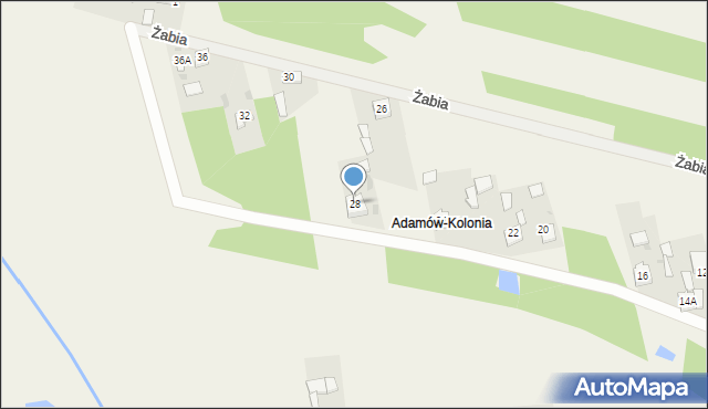 Adamów, Żabia, 28, mapa Adamów