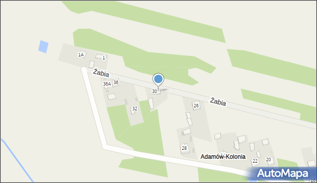 Adamów, Żabia, 32, mapa Adamów