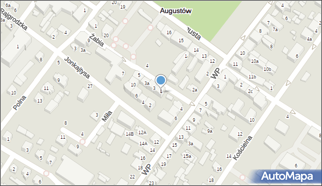 Augustów, Żabia, 2, mapa Augustów