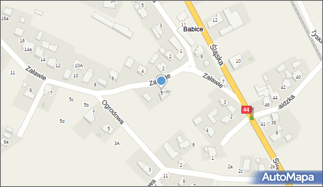 Babice, Załawie, 5, mapa Babice