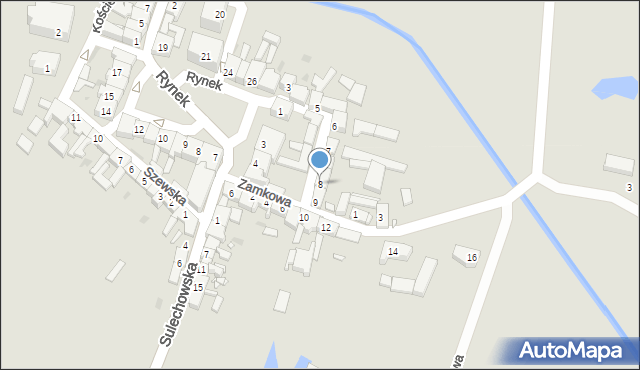 Babimost, Za Ratuszem, 8, mapa Babimost