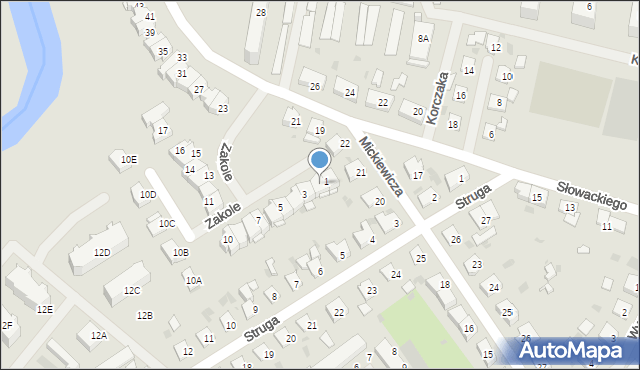 Bartoszyce, Zakole, 2, mapa Bartoszyce