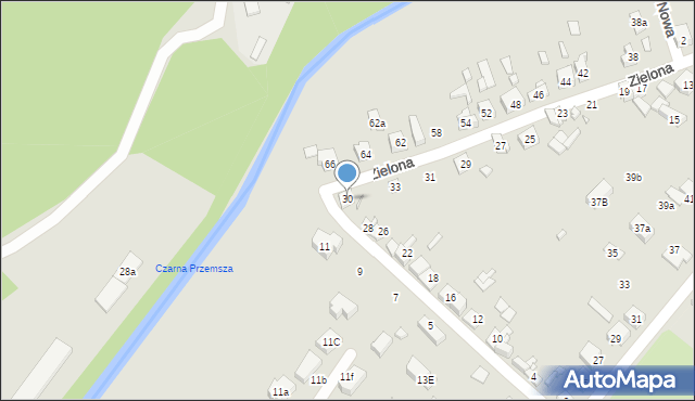 Będzin, Zaciszna, 30, mapa Będzin