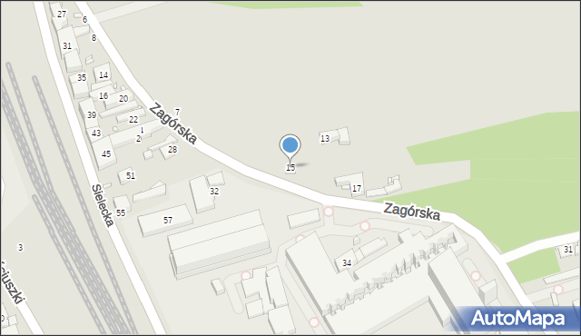 Będzin, Zagórska, 15, mapa Będzin