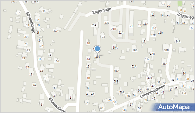 Będzin, Zagórnego Bolesława, mjr., 25c, mapa Będzin