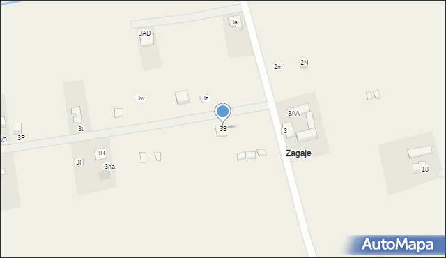 Będzinko, Zagaje, 3B, mapa Będzinko