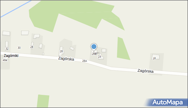 Biała, Zagórska, 26B, mapa Biała