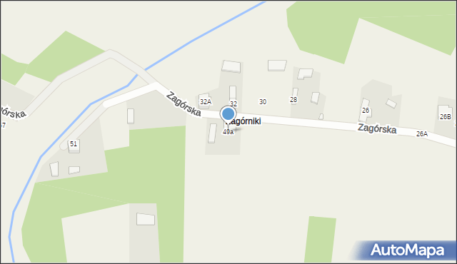 Biała, Zagórska, 49a, mapa Biała