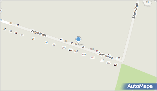 Biała Podlaska, Zagrodowa, 94, mapa Białej Podlaskiej