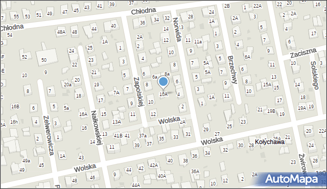 Biała Podlaska, Zapolskiej Gabrieli, 10A, mapa Białej Podlaskiej