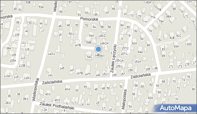 Białystok, Zaściańska, 149/2A, mapa Białegostoku