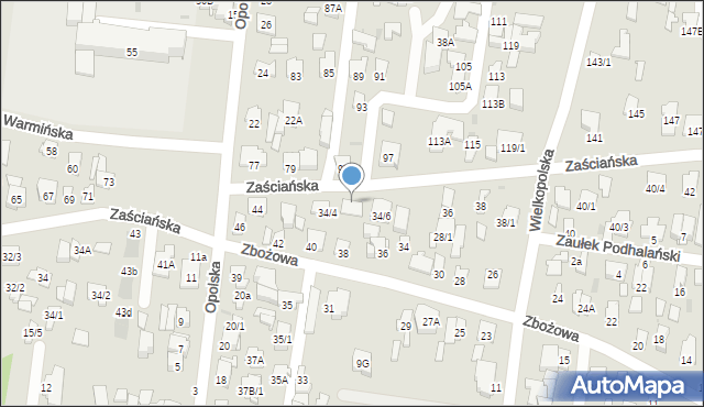 Białystok, Zaściańska, 34/5, mapa Białegostoku