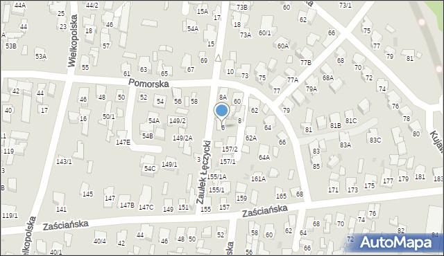 Białystok, Zaułek Łęczycki, 6, mapa Białegostoku