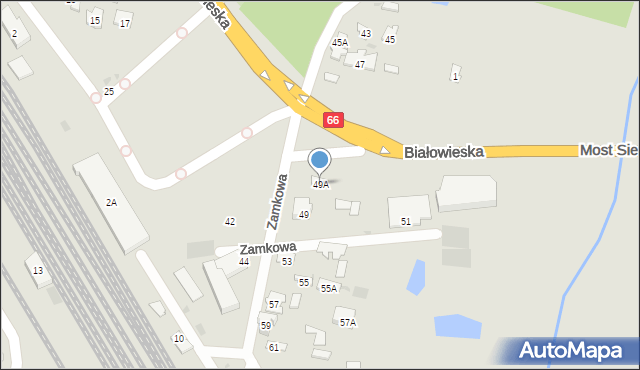 Bielsk Podlaski, Zamkowa, 49A, mapa Bielsk Podlaski