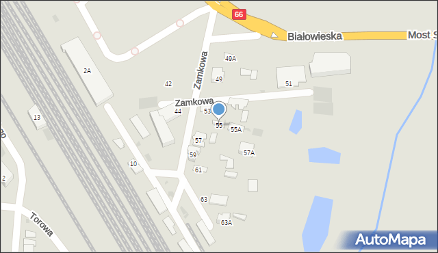 Bielsk Podlaski, Zamkowa, 55, mapa Bielsk Podlaski