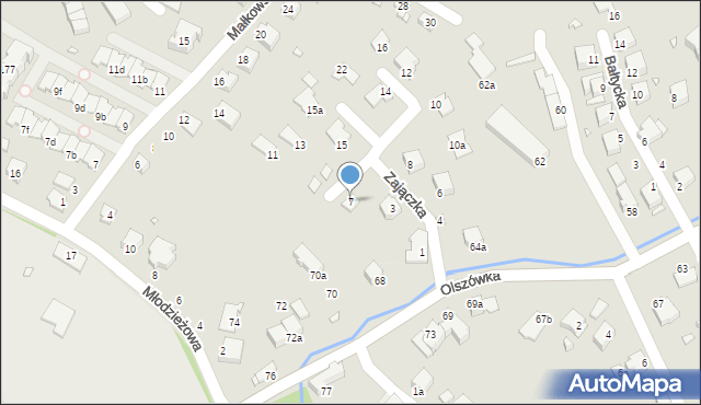 Bielsko-Biała, Zajączka Edwarda, 7, mapa Bielsko-Białej