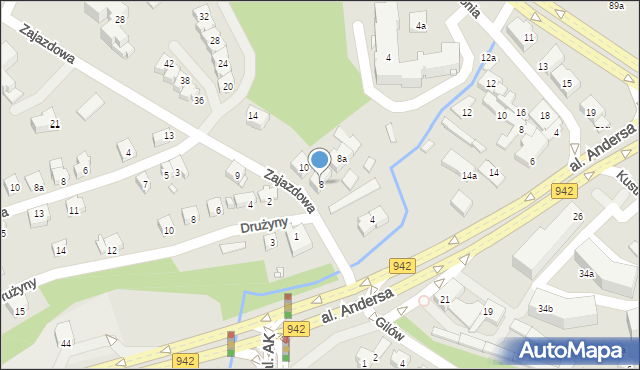 Bielsko-Biała, Zajazdowa, 8, mapa Bielsko-Białej