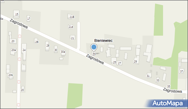 Bieniewiec, Zagrodowa, 23, mapa Bieniewiec