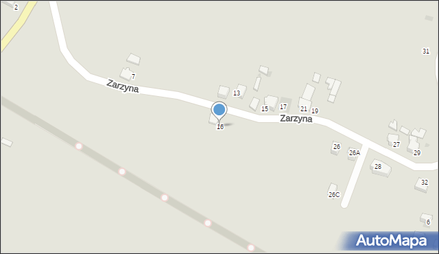 Bieruń, Zarzyna, 16, mapa Bieruń