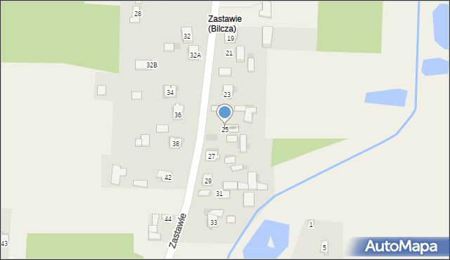 Bilcza, Zastawie, 25, mapa Bilcza