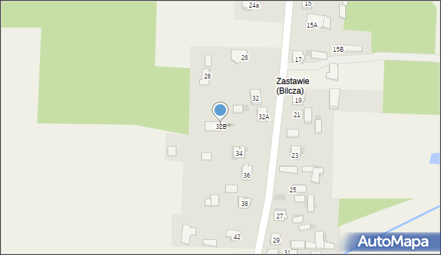 Bilcza, Zastawie, 32B, mapa Bilcza