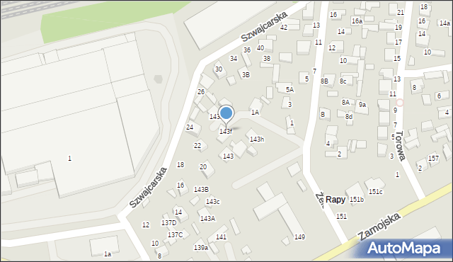 Biłgoraj, Zamojska, 143f, mapa Biłgoraj
