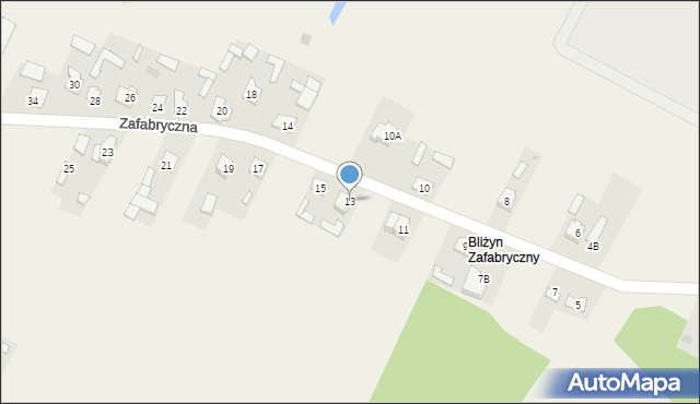 Bliżyn, Zafabryczna, 13, mapa Bliżyn