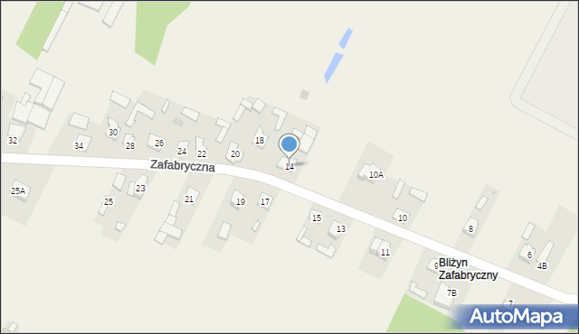 Bliżyn, Zafabryczna, 14, mapa Bliżyn