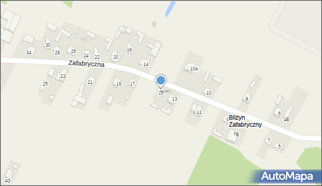 Bliżyn, Zafabryczna, 15, mapa Bliżyn