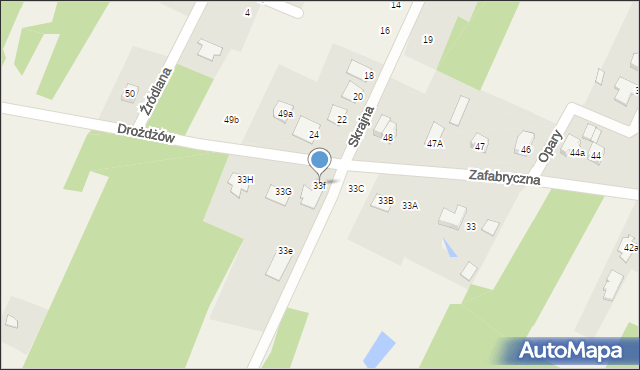 Bliżyn, Zafabryczna, 33f, mapa Bliżyn