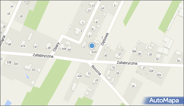 Bliżyn, Zafabryczna, 42, mapa Bliżyn