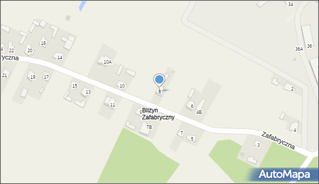 Bliżyn, Zafabryczna, 8, mapa Bliżyn