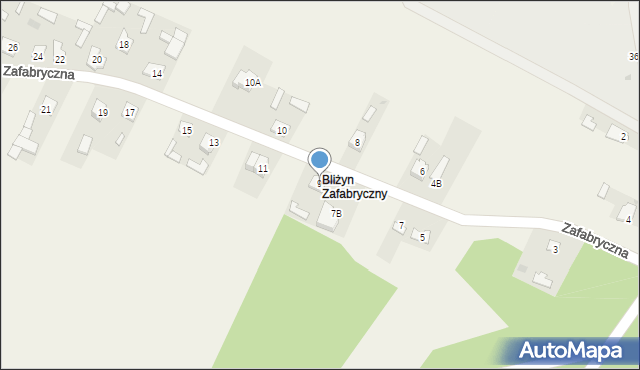 Bliżyn, Zafabryczna, 9, mapa Bliżyn