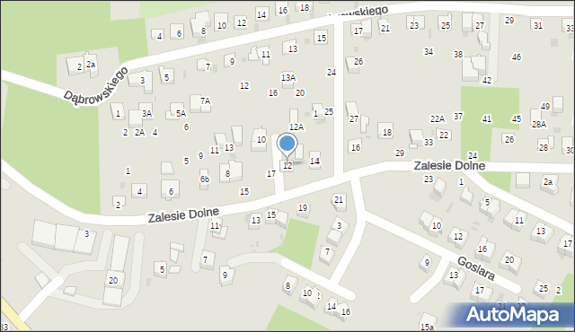 Bochnia, Zalesie Dolne, 12, mapa Bochni