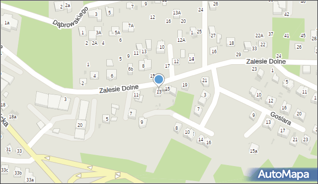 Bochnia, Zalesie Dolne, 13, mapa Bochni