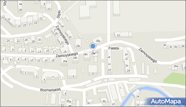 Bogatynia, Zamoyskiego Jana, hetm., 18e, mapa Bogatynia