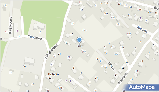 Bolęcin, Zakopiańska, 19b, mapa Bolęcin