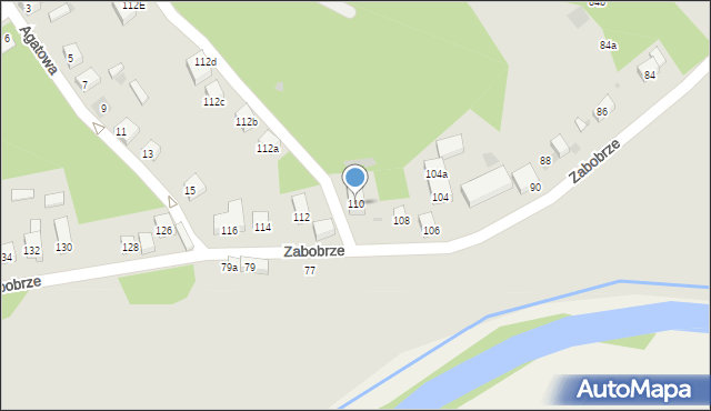 Bolesławiec, Zabobrze, 110, mapa Bolesławca