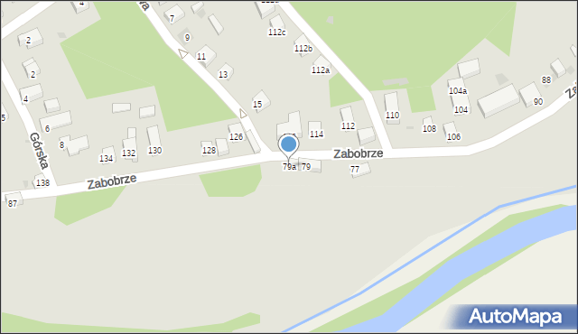 Bolesławiec, Zabobrze, 79a, mapa Bolesławca