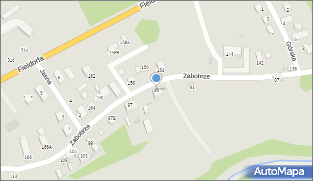 Bolesławiec, Zabobrze, 95, mapa Bolesławca